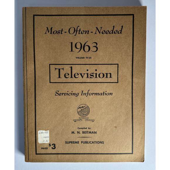 1963 Television Most Often Needed Radio Diagrams & Servicing Information - Picture 1 of 9